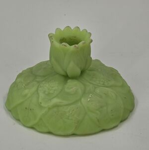 Fenton Lilly Pad Custard Glass Candle Holder